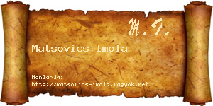 Matsovics Imola névjegykártya
